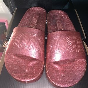 PINK Victoria secret Sparkling jelly slides